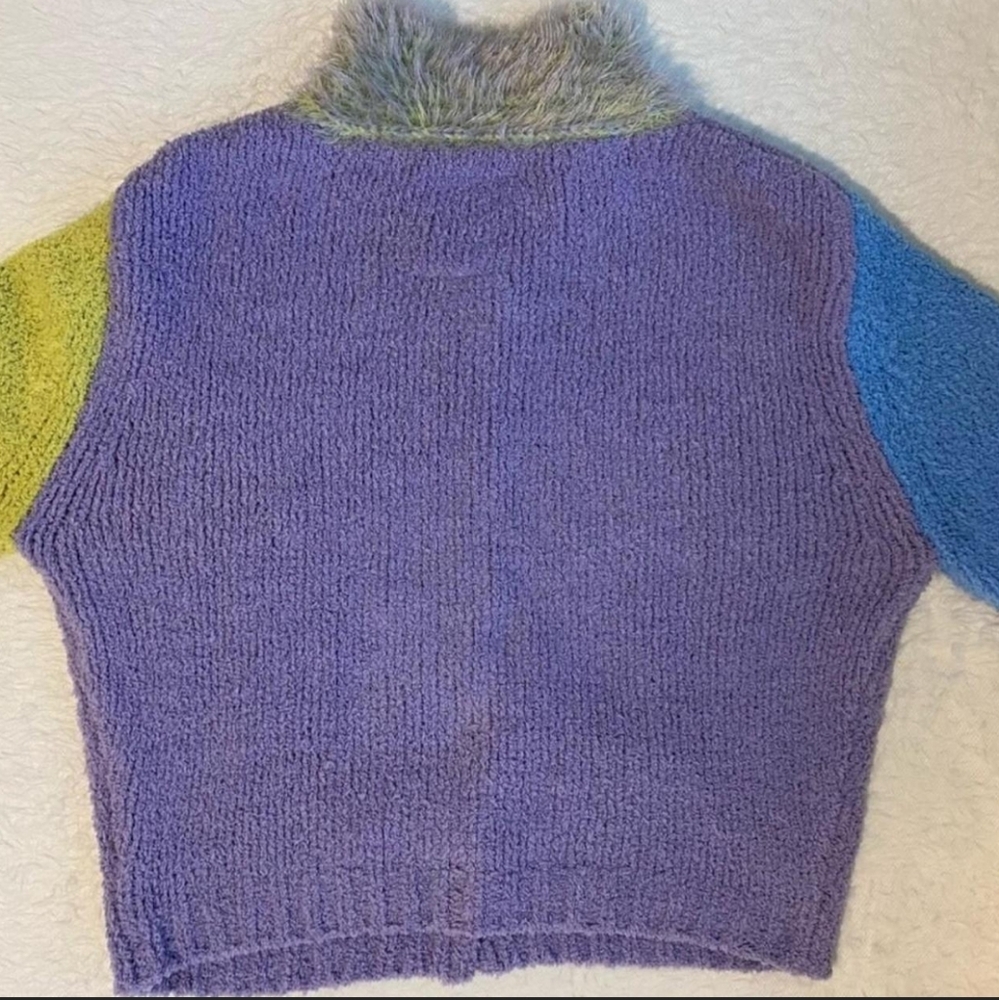 UNIF Women's Sweater Fluffy Bright cardigan sweater 90s colorful pastel goth - Picture 6 of 8